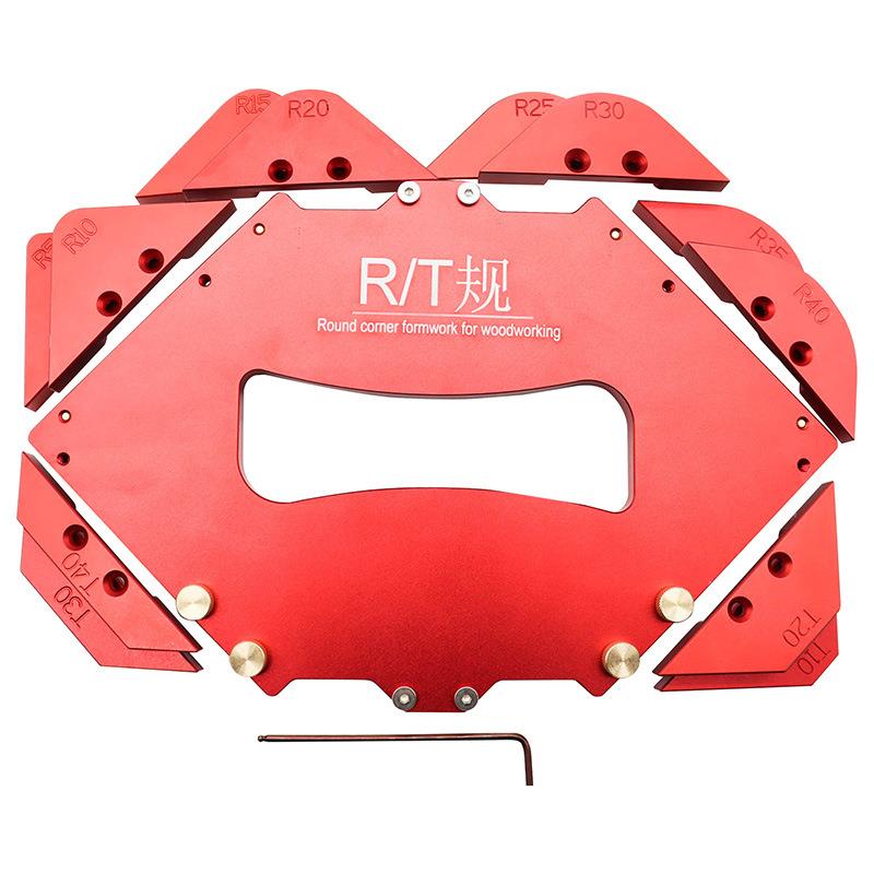 木工修边机圆角规 修边机斜角规 雕刻修边机模板 电木铣木工工具