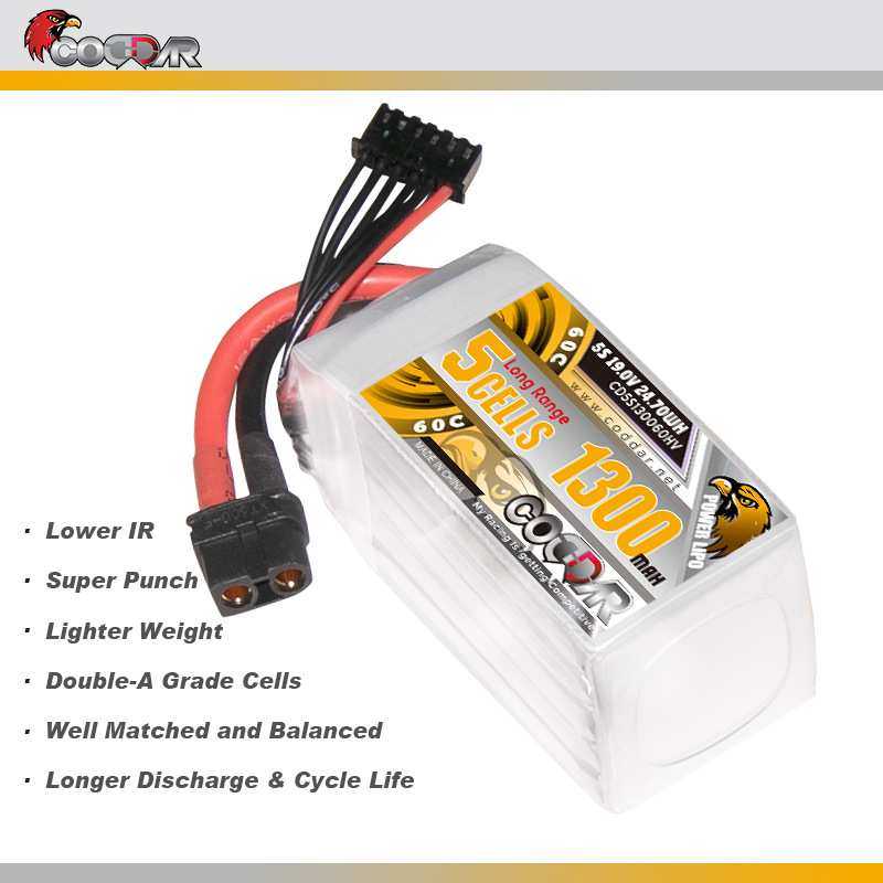 鹰氪CODDAR 1300MAH 5S 19V 60C长续航轻量化穿越机锂电池LIHV