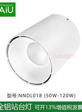 铁路高空雨棚站台灯50W60WLED明装筒灯70W 配防坠落不锈钢钢丝绳