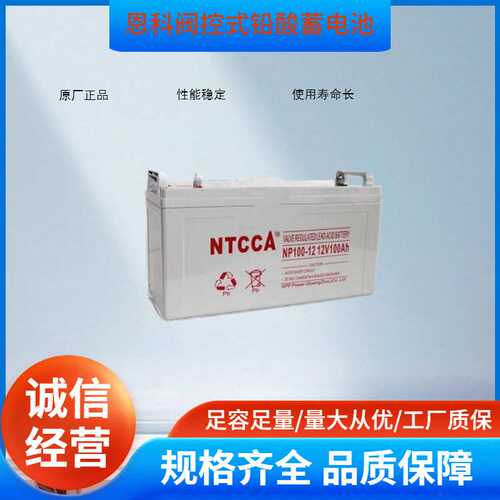 恩科蓄电池12V100AH铅酸免维护NP100-12通讯基站不间断UPS电源