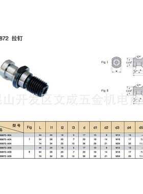 AKEN亚肯 铣削夹持具 DIN69872-30/40/50A(B) 拉钉