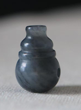 手工制作新疆和田玉青花籽料佛头佛塔一体三通葫芦形文玩串珠配饰