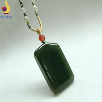 【无事牌】天然和田玉吊坠男女牌吊项链玉石平安无事玉坠挂件面包