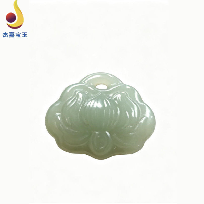 【好运连连】和田玉青玉莲花吊坠男女莲蓬项链挂件玉坠荷花玉坠