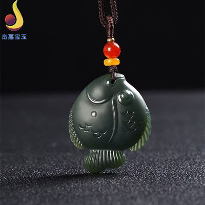 【年年有鱼】和田玉鱼吊坠青玉玉鱼男女款挂件玉石玉挂件玉器玉佩