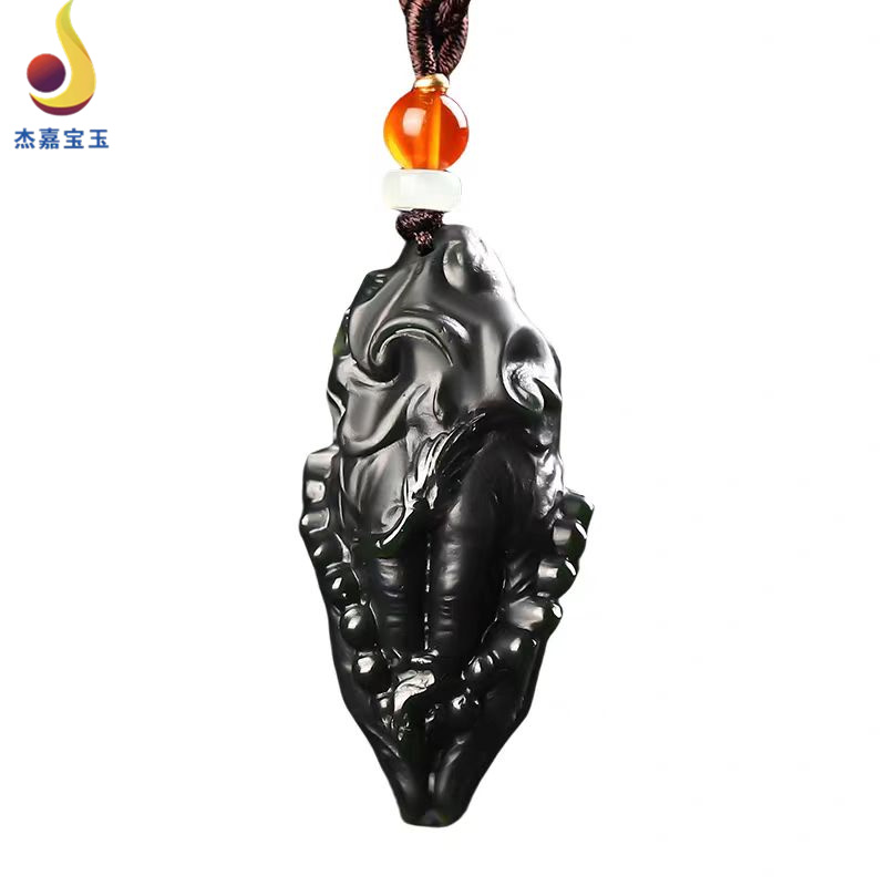 新疆和田玉细料佛手玉立体吊坠男士女士玉佩玉挂件佛手玉项坠带证