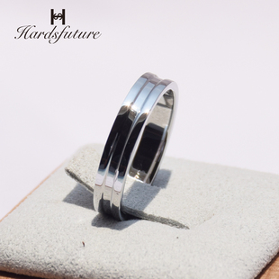 轨迹戒指男女款哈氏合金稀有金属耐腐蚀简约素P圈尾戒情侣对戒刻