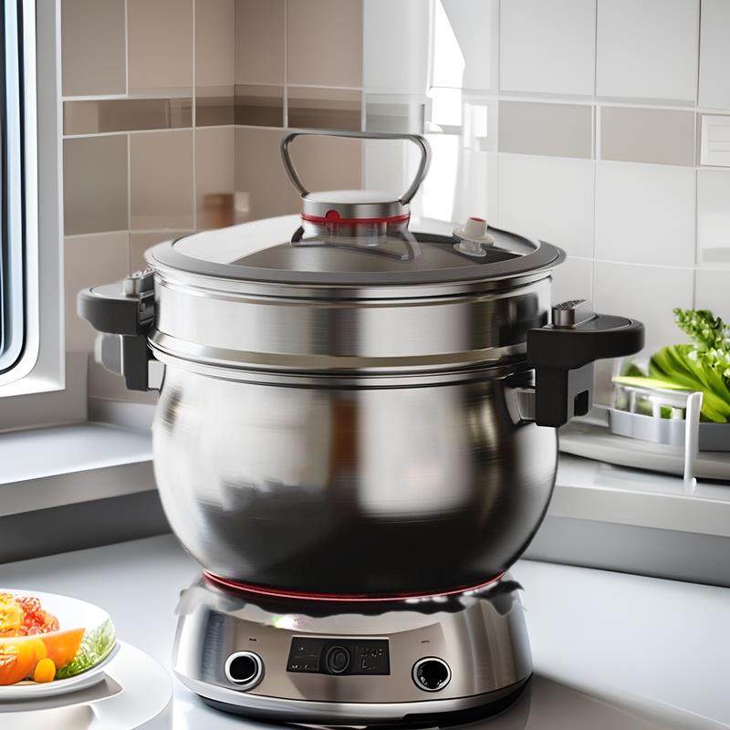 爆款不锈钢微压蒸锅家用蒸煮汤锅26CM大容量微压锅灶具通用蒸笼