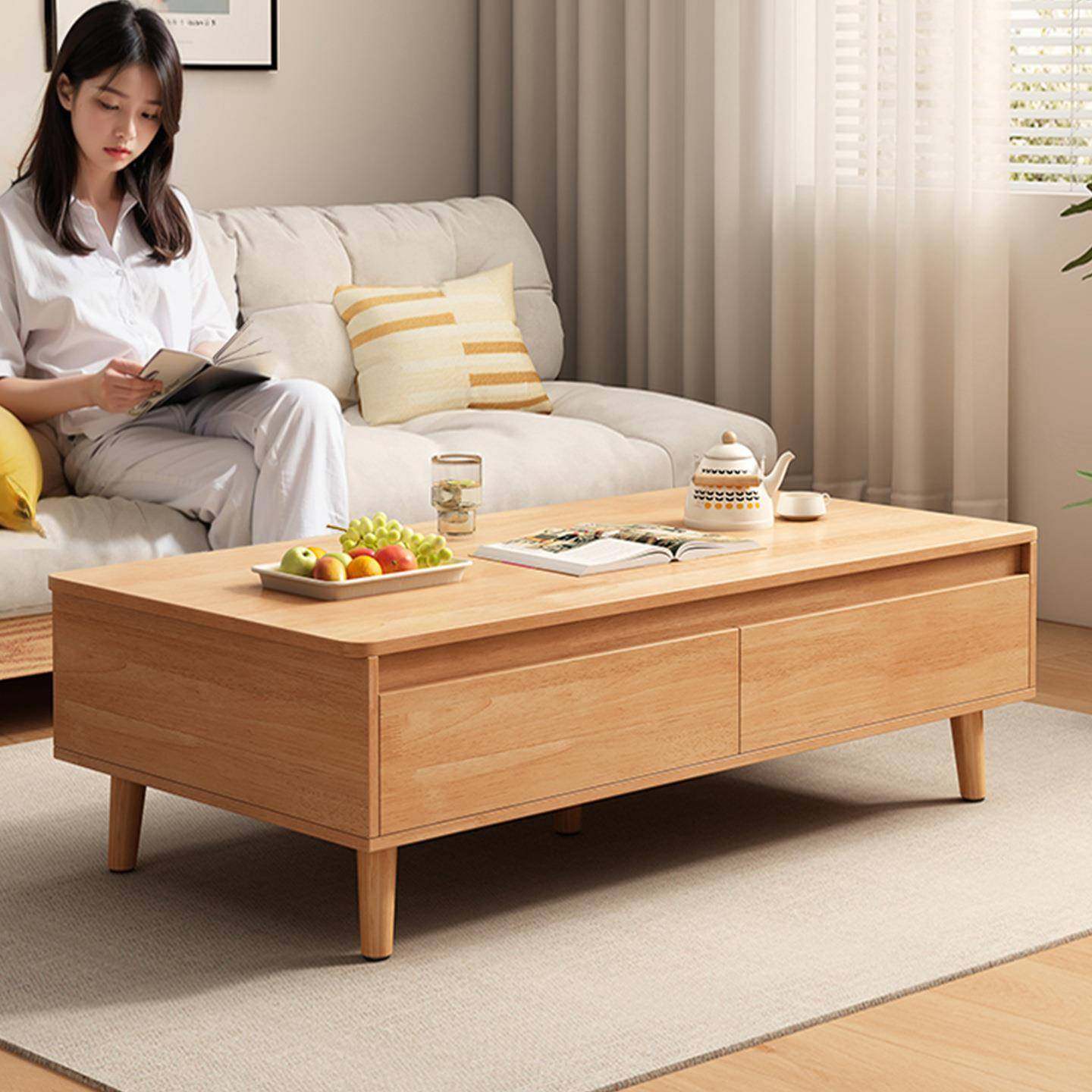 茶几客厅家用小户型2025新款原木风桌子简约现代出租屋用沙发茶桌