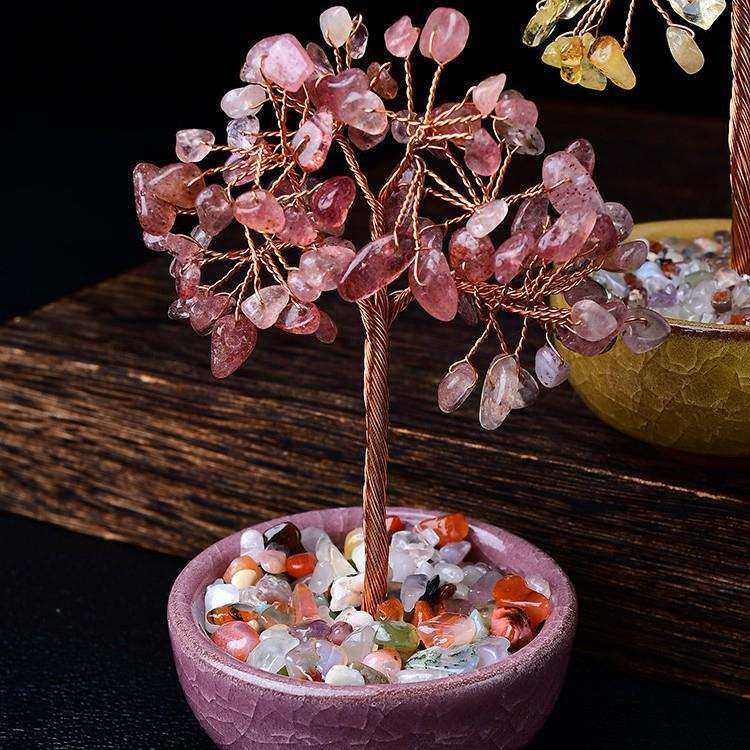 箐楷白粉黄紫水晶碎石发财树摆件家居客厅办公桌面摆设装饰品水晶,鲜花速递/花卉仿真/绿植园艺,割草机/草坪机,淘宝优惠券,粉丝福利购,淘宝优惠卷