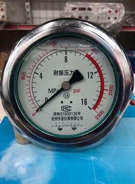 杭州东亚YN100ZT耐震表油压表轴向带边压力表 16 25 40 60 100MPA