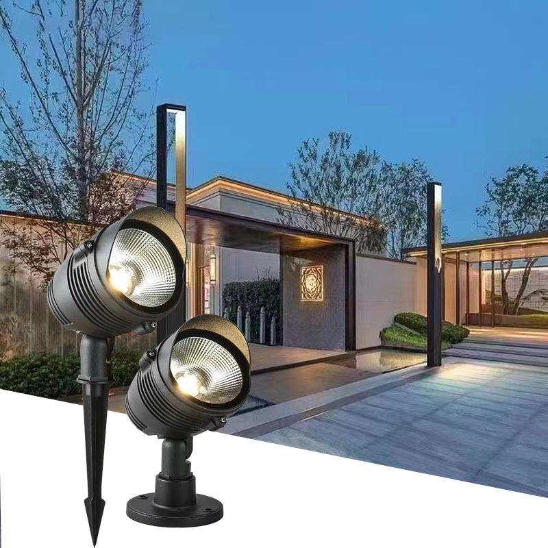 led户外防水射灯10W20W30W别墅花园照树插地灯室外草坪景观投光灯