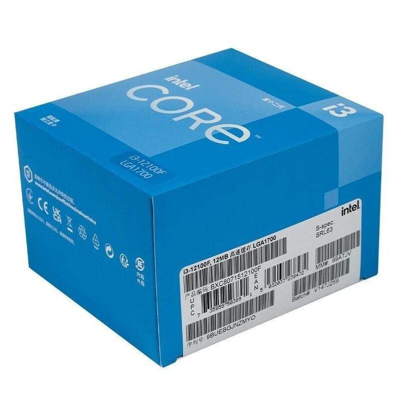 适用英特尔酷睿系列 12代i3-12100F原盒CPU处理器【4核8线程】