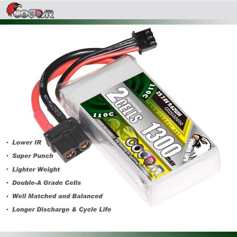 鹰氪CODDAR 1300MAH 2S 7.4V 110C 车模航模涵道穿越机锂电池LIPO