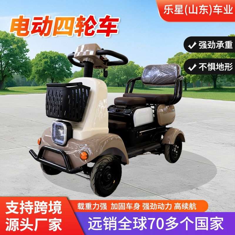 家用小型载货载人代步车接送孩子双人助力车老人电动休闲四轮车
