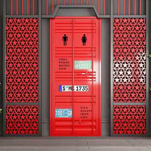 民宿铁艺集装箱工业风门卫生间厕所门复古ktv酒吧包厢门室内谷仓