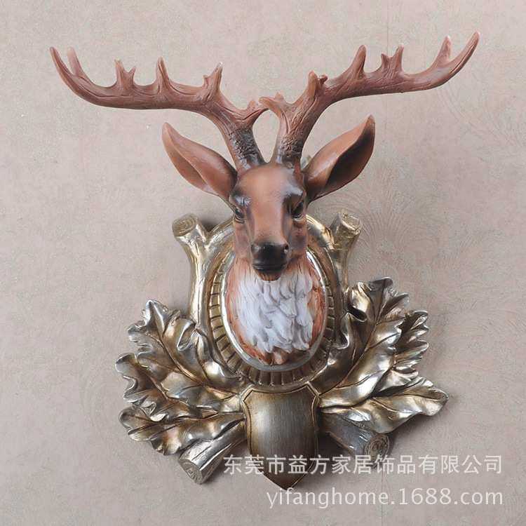 仿真鹿头壁饰挂件 欧式工艺品装饰壁挂 家居酒吧客餐厅动物墙饰