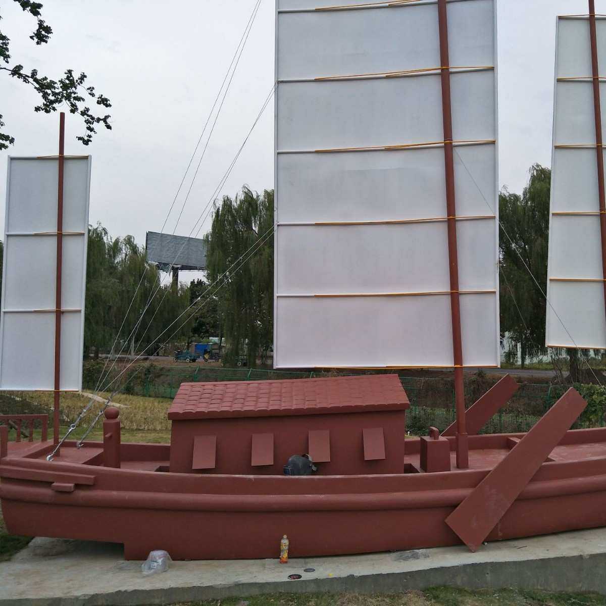 厂家直销 玻璃钢帆船 娱乐设施场所 烤漆主题公园可来图来样定 制