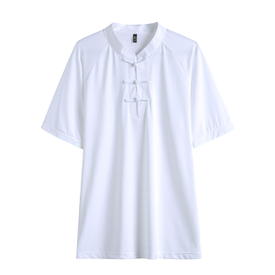 冰丝夏款太极服男款短袖T恤太极拳练功服女夏季薄款上衣武术服夏
