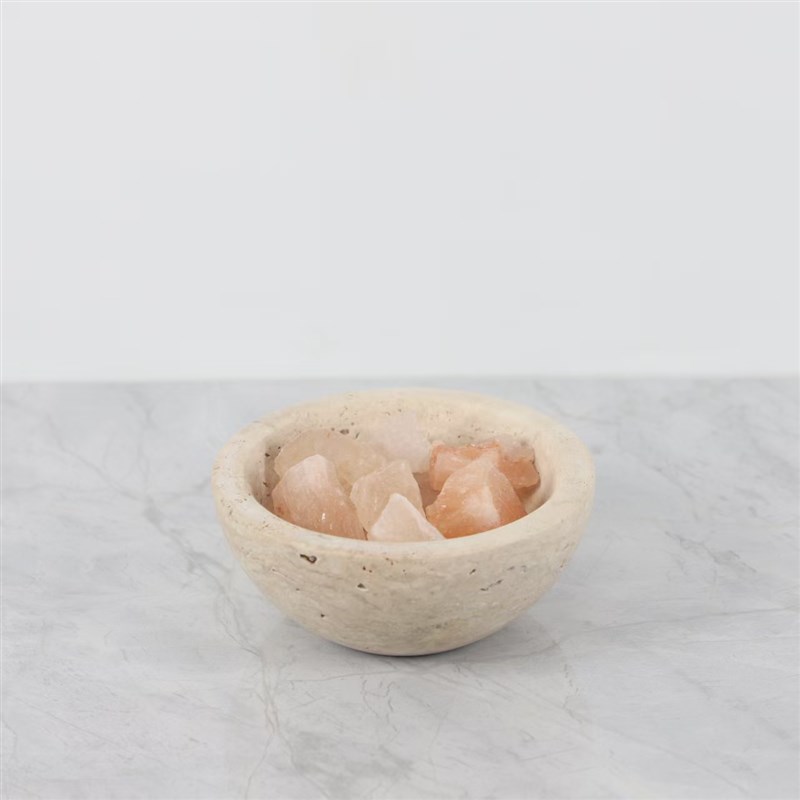 侘寂风黄洞e石晶石容器焚香炉洞石碗摆件卧室玄关电视柜香氛香薰