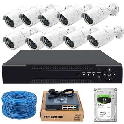 工厂 安防POE监控套装 10CH 8MP POE Security System NVR Kit
