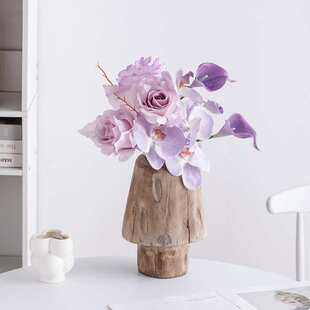 蜀门侘寂风复古木质创意花瓶鲜花干花客厅玄关餐桌插花摆件高级感