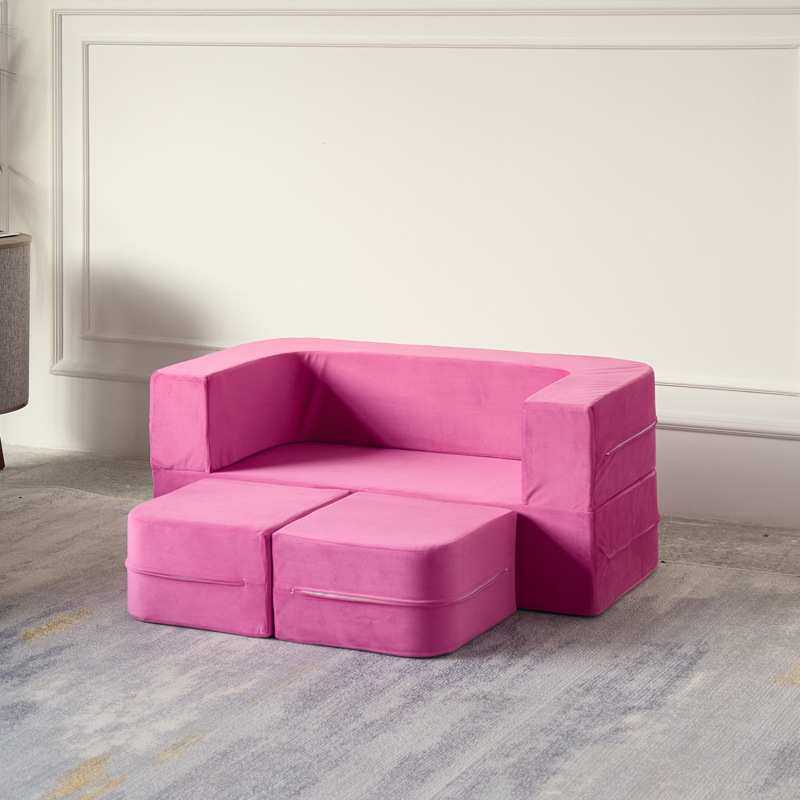 亚马逊多功能儿童沙发套件可组装折叠靠简易榻榻米地铺睡床