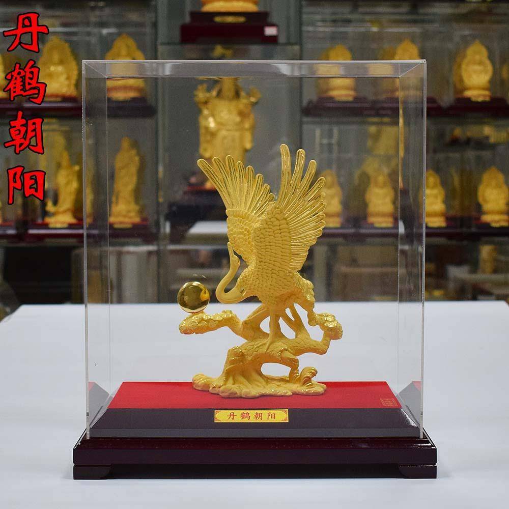 绒沙金松鹤延年摆件祝寿礼物老人实用大寿生日礼品送长辈爷爷奶奶