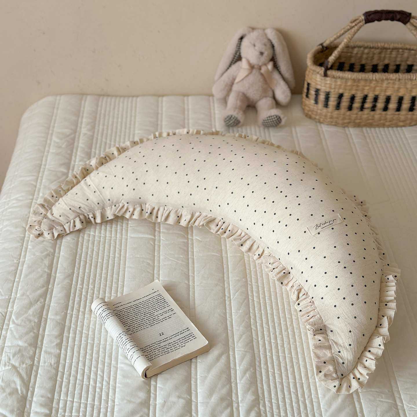 棉麻夹腿月亮抱枕床头腰靠ins风客厅沙发百搭可爱午睡枕头可拆洗