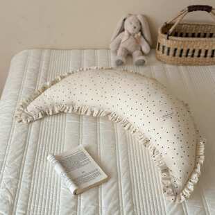 棉麻夹腿月亮抱枕床头腰靠ins风客厅沙发百搭可爱午睡枕头可拆洗