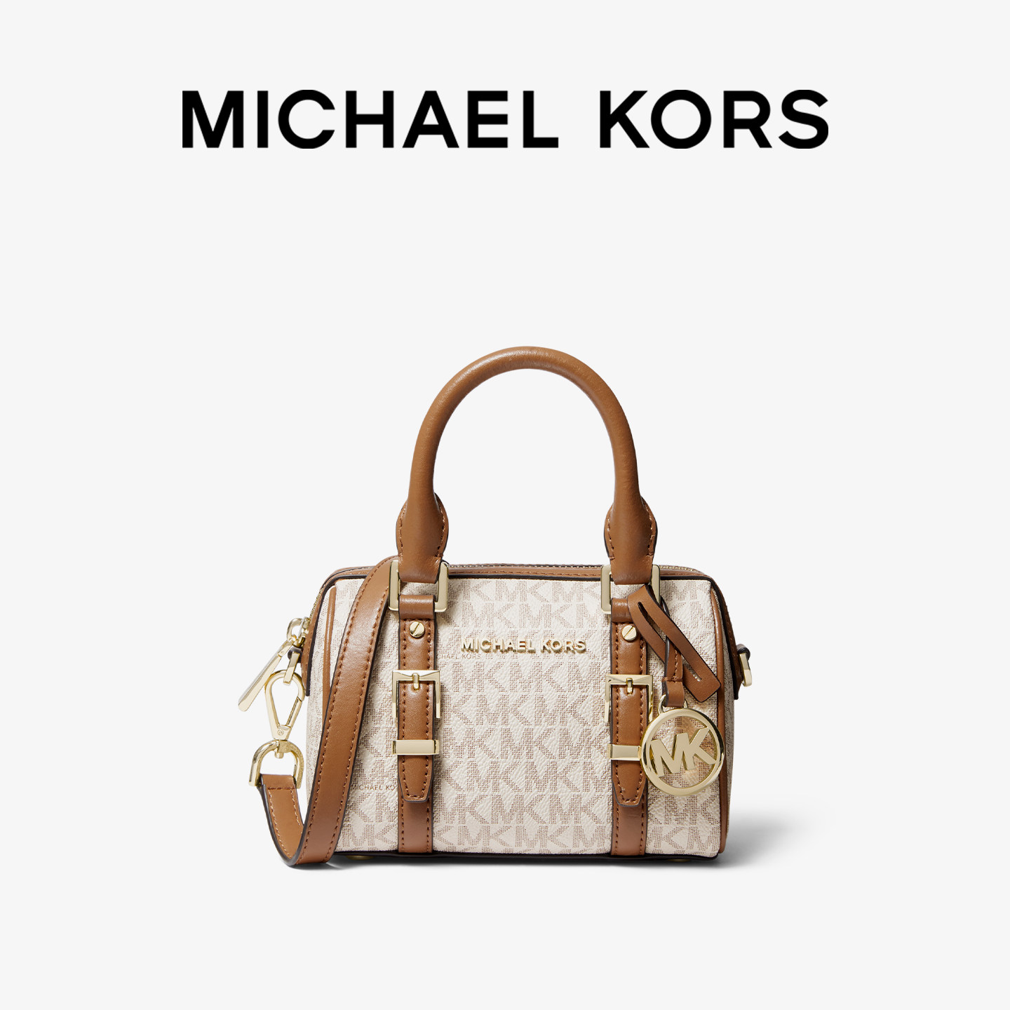 Michael KorsBedford小号波士顿mk老花女士手提包轻奢斜跨包包