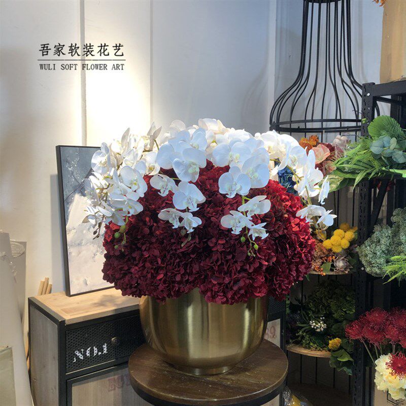 大型仿真花整体装饰花艺套装 酒店会I所售楼部样板间大堂圆桌假
