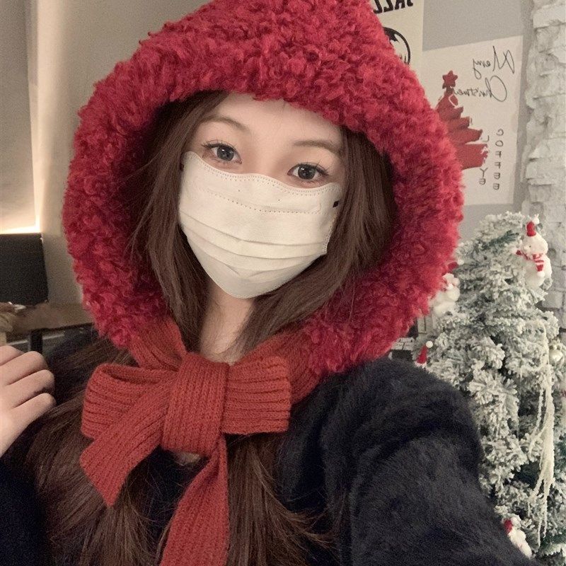 【圣诞小女巫】日系羊卷毛绑带小红帽护耳保暖显脸小巴拉克拉法帽,服饰配件/皮带/帽子/围巾,帽子,淘宝优惠券,粉丝福利购,淘宝优惠卷