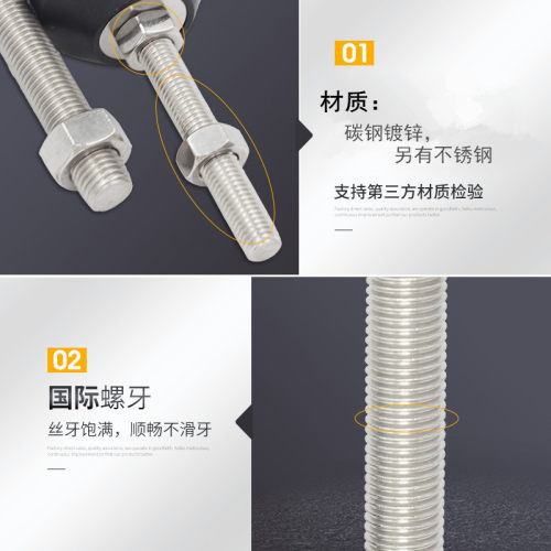 脚杯固定地脚螺丝黑色加厚塑料调节脚尼龙M12P主机壳支撑脚Y20M16