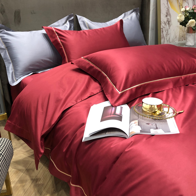 喜庆婚房四件套床单被套结婚婚庆全棉红色婚礼床上用品
