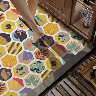六边形厨房卫生间浴室墙壁纸自粘地板贴墙贴花砖防水贴纸墙面装饰