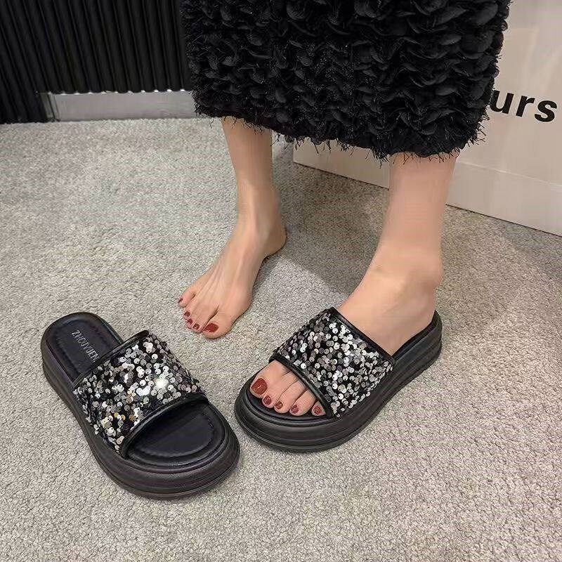 特大码宽胖脚凉鞋女41到43夏季外穿2G024新款拖鞋夏厚底百搭凉拖