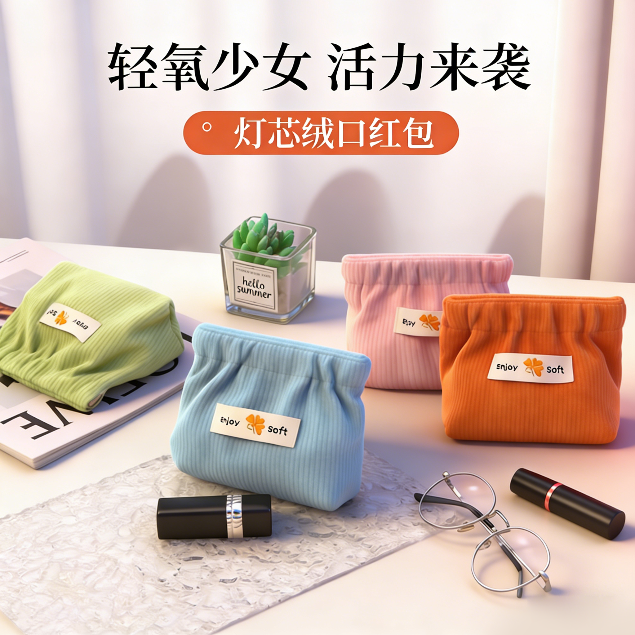 毛绒绒弹片收纳包口红包钥匙化妆袋随身包内便携零钱包包里面小包,收纳整理,口红收纳包/盒/袋,淘宝优惠券,粉丝福利购,淘宝优惠卷