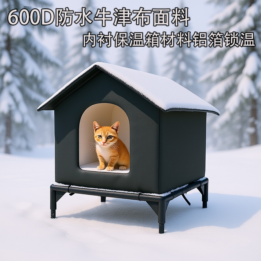 冬季防水泡沫箱流浪猫窝户外保暖四季室外防雨防雪防寒耐用猫屋