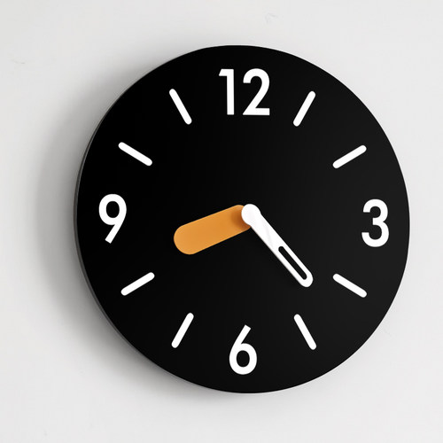 挂钟客厅b现代简约钟表超静音黑色家用时尚2023新款时钟挂墙免打