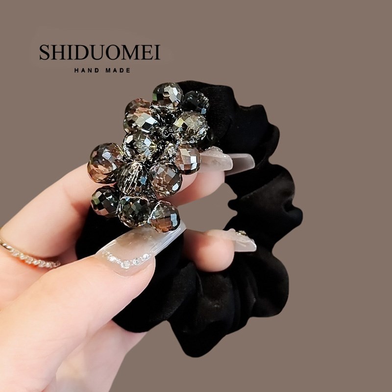 水晶发绳女2024年新款超仙大肠发圈高级感扎头S发皮筋不伤发皮套