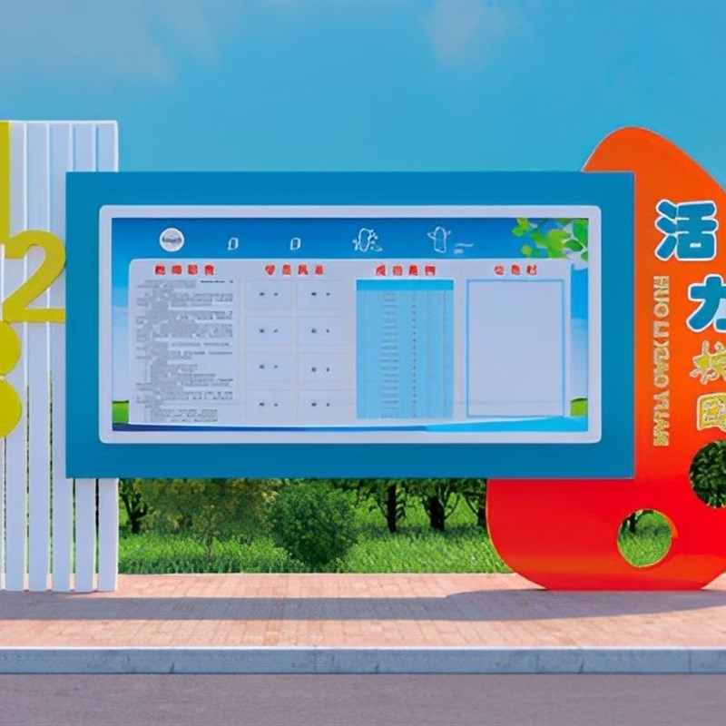 不锈钢户外宣传栏广告牌小区公园展示牌K标识标牌铁艺文化公告栏