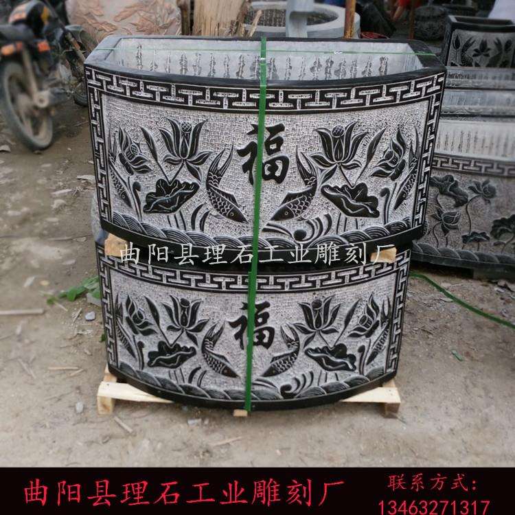 石雕养鱼壁盆 青石仿古壁盆 复古壁盆 厂家直销石头养鱼盆