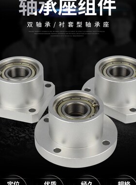 圆法兰轴承座组件带轴承固定座双轴承座铝合金BGRBB-6202ZZ 6002