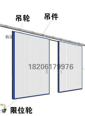 重型移门推拉门滑轮轨道 工业门吊门吊轨 吊轮配件 载重450KG