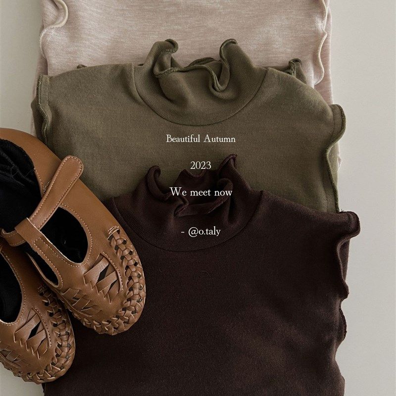 2023秋冬新款韩版儿童打底衫女童木耳边半高领修身弹力打底上衣,童装/婴儿装/亲子装,T恤,淘宝优惠券,粉丝福利购,淘宝优惠卷