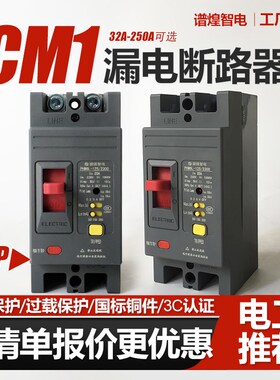 单相CM1LE漏电断路器40A 50A 63A漏保家用220V保护器100A125A250A