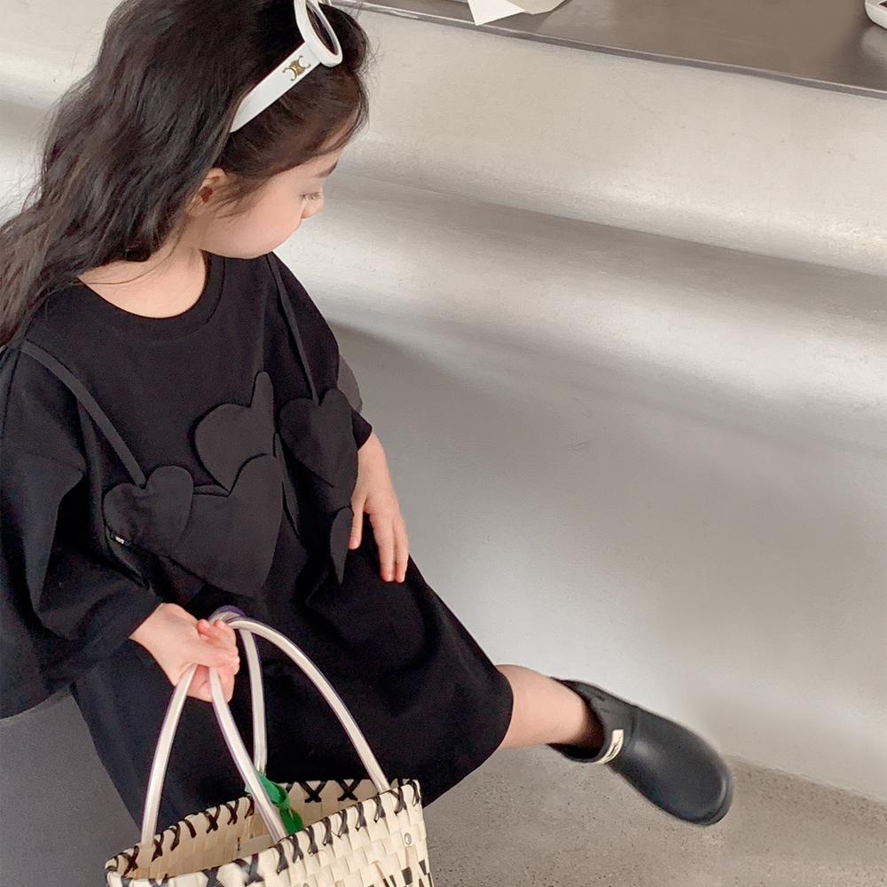 女童短袖洋装韩国童装2023夏装儿童宝宝夏季纯棉宽松休闲T裙子