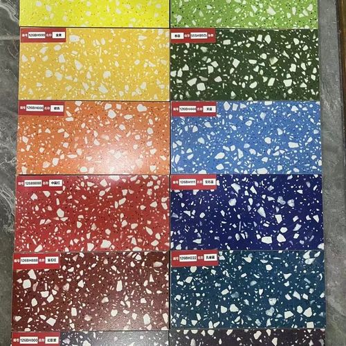 红黄绿蓝色水磨石地砖600x1200网红餐饮店商业空间瓷砖防滑仿古砖