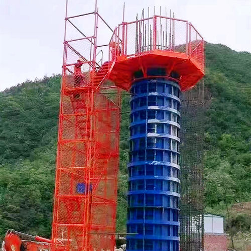 高铁桥梁施工墩h柱平台安全爬梯梯笼系梁盖梁平台墩柱外围架围笼